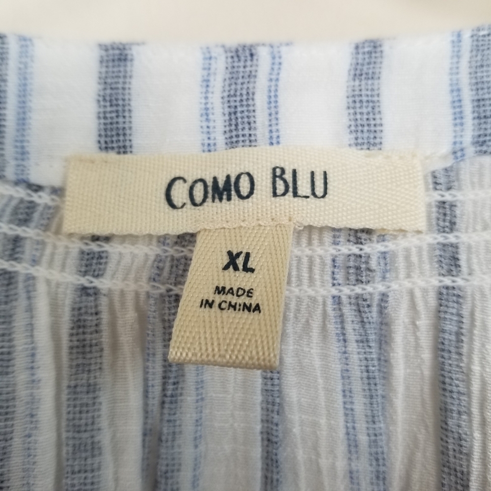 Como Blu 3/4 Sleeve Striped Top Size XL - Picture 5 of 6